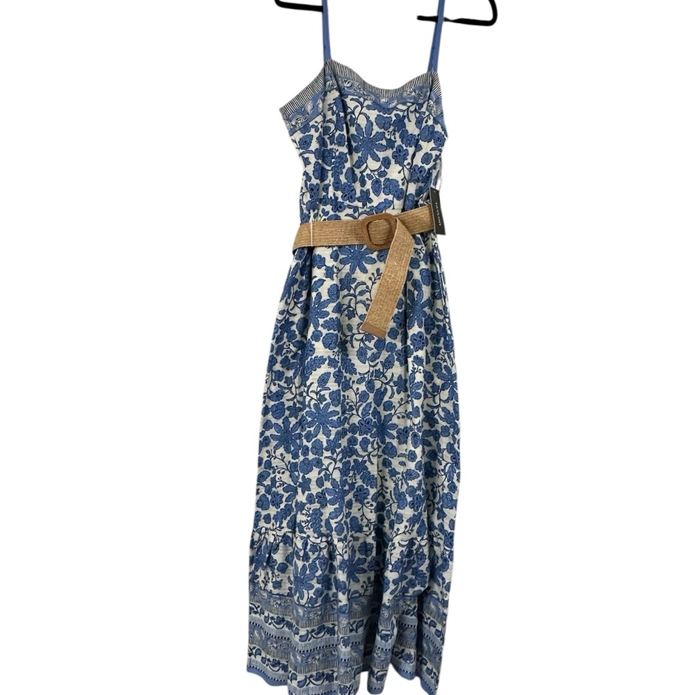 Taylor Blue and White Floral Maxi Dress